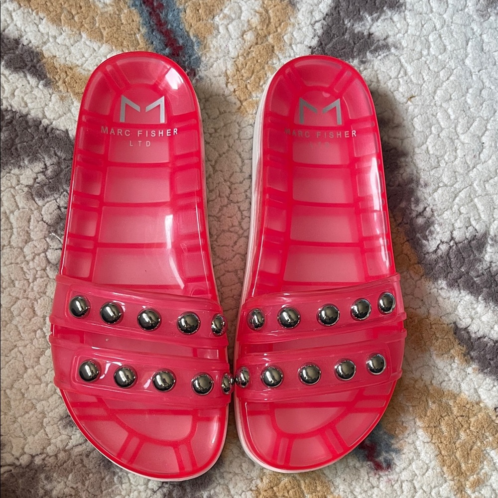 Marc Fisher LTD Pink Jelly Slides
